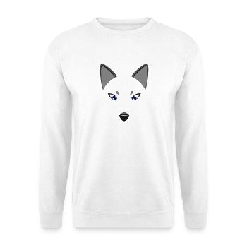 Polarfuchsgesicht lustiges Tier Faules DIY-Kostüm - Unisex Pullover - Weiß - Vorne