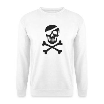 Classic Jolly Roger Pirate Skull - Unisex Sweatshirt - white - Front