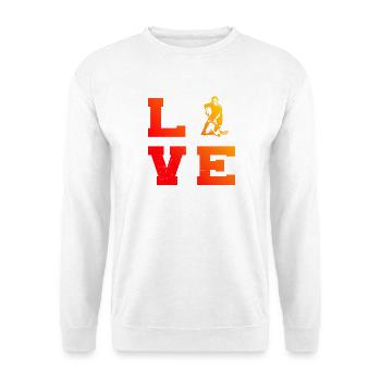 Einfach Floorball zeitloses Design - Unisex Pullover - Weiß - Vorne - Alina (178cm) & Michal (187cm)