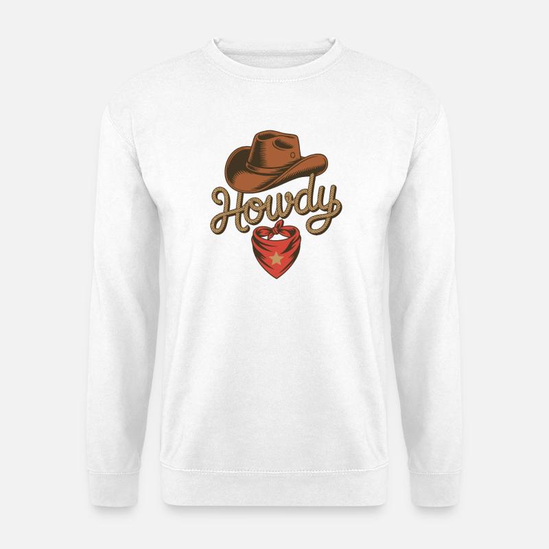 Howdy Cowboy - Western Rope Design - Unisex Pullover - Weiß