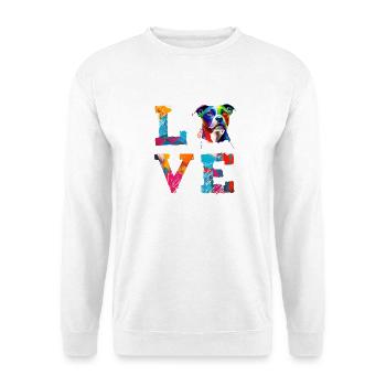 Staffordshire Dog Love Colorful Art Dog Portrait - Unisex Sweatshirt - white - Front