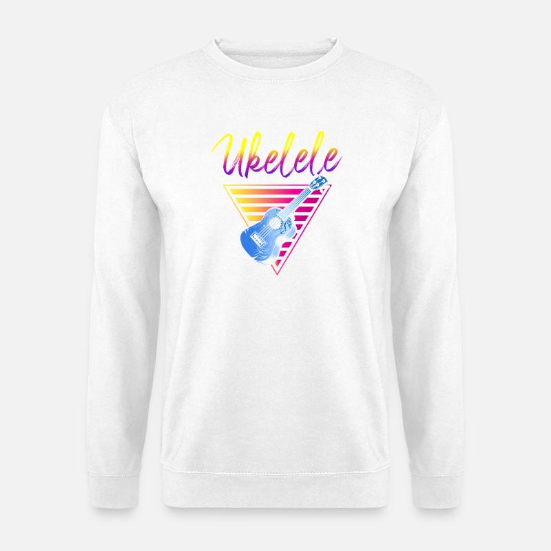 Hawaiian Ukulele Uke Retro 80s 90s - Unisex Pullover - Weiß