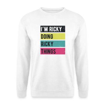 Ich bin Ricky Mache Ricky Things Retro Colors - Unisex Pullover - Weiß - Vorne