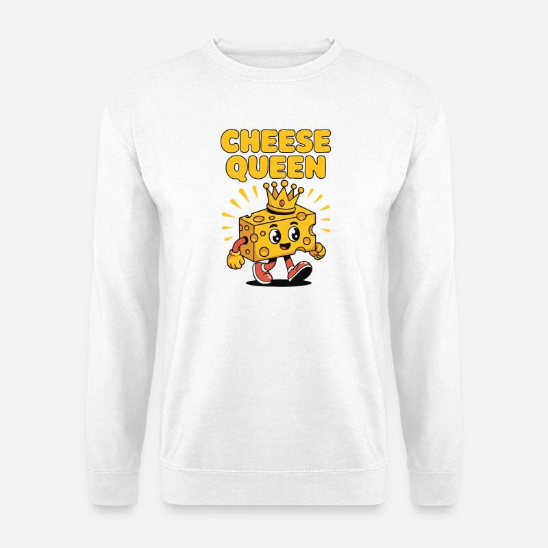 Cheese Queen – Käse mit Krone - Unisex Pullover - Weiß