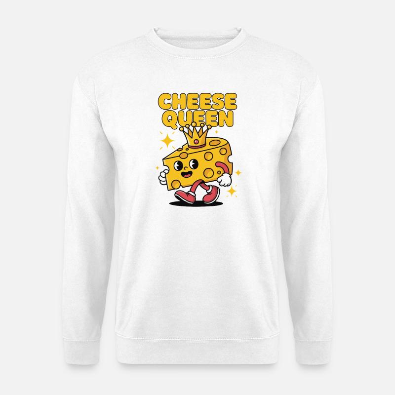 Cheese Queen – Cheese with a crown - Unisex Sweatshirt - white