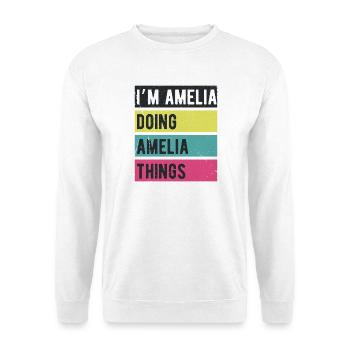 I’m Amelia Doing Amelia Things Retro Colors - Unisex Sweatshirt - white - Front