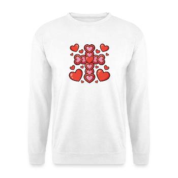 Cross of Hearts Valentine Display - Unisex Sweatshirt - white - Front