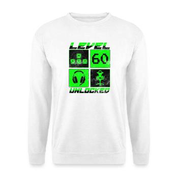 60e anniversaire Gamer Gamer Niveau 60 débloqué - Sweat-shirt Unisexe - blanc - Devant
