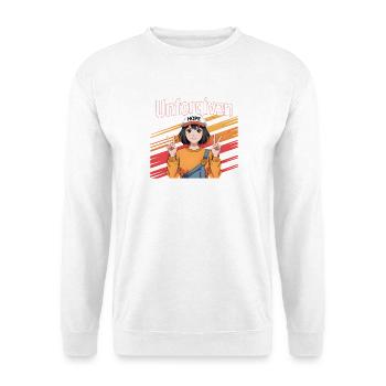 Anime Girl Peace & Hope – Vintage Retro Look - Unisex Sweatshirt - white - Front