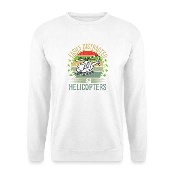 Facilement distraite par les hélicoptères - Sweat-shirt Unisexe - blanc - Devant