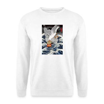 Möwen stiehlt Chips Lustig - Unisex Pullover - Weiß - Vorne