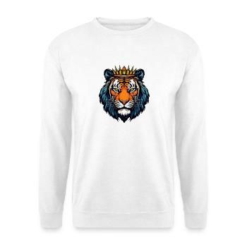 Königlicher Tigerkopf mit Krone - Unisex Pullover - Weiß - Vorne