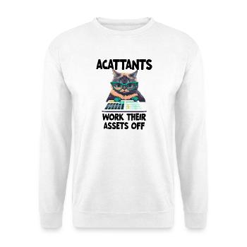 Des comptables drôles travaillent avec leurs actifs - Sweat-shirt Unisexe - blanc - Devant