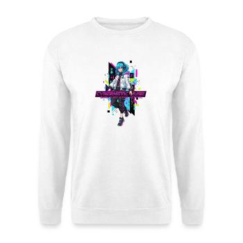 Cyberpunk Anime Girl Future Techwear Aesthetic - Unisex Sweatshirt - white - Front