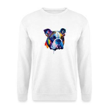 English Bulldog Dog Colorful Pop Art Portrait - Unisex Sweatshirt - white - Front