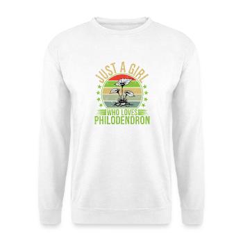 Just A Girl Who Loves Philodendron Plant - Unisex Pullover - Weiß - Vorne