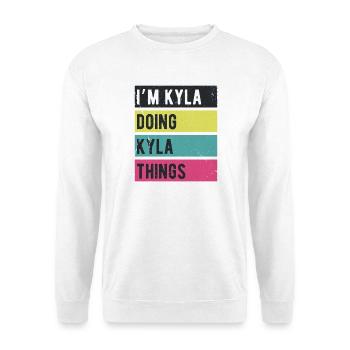 Ich bin Kyla und mache Kyla Things Retro Colors - Unisex Pullover - Weiß - Vorne