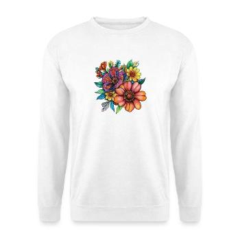 Fleurs splendantes couleurs néon - Sweat-shirt Unisexe - blanc - Devant