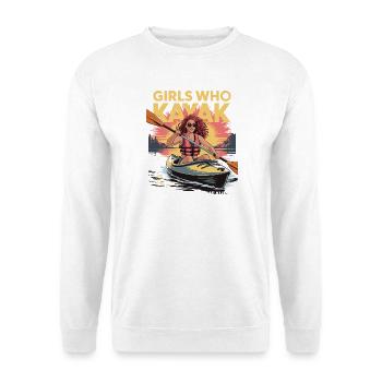 Girls Who Kayak Heaven Gift Design - Unisex Pullover - Weiß - Vorne