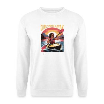 Girls Who Kayak Heaven Gift Design - Unisex Pullover - Weiß - Vorne
