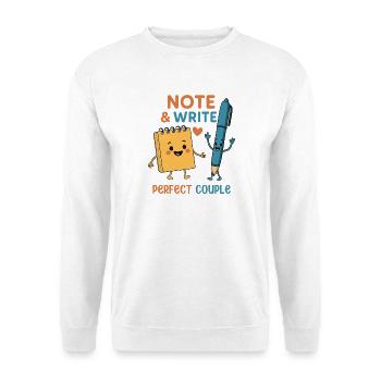 Note & Write Perfect Couple - Unisex Pullover - Weiß - Vorne