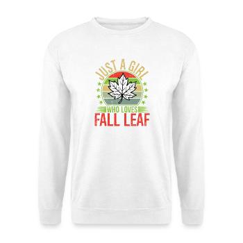 Just A Girl Who Loves Fall Leaf - Unisex Pullover - Weiß - Vorne - Alina (178cm) & Michal (187cm)