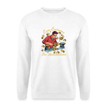Der Holzdrechsler: Holzdrehkunst Vintage - Unisex Pullover - Weiß - Vorne
