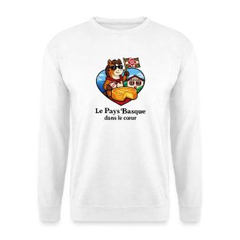 Basque Country in the Heart Pottok Basque Cake - Unisex Sweatshirt - white - Front