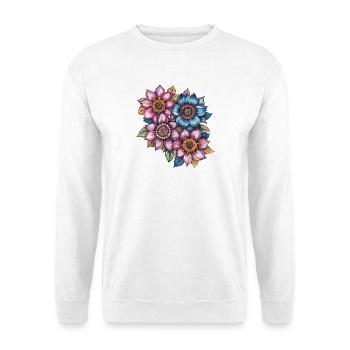 Motif de fleurs en tourbillon de fleurs - Sweat-shirt Unisexe - blanc - Devant
