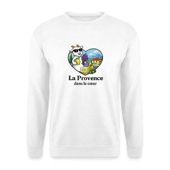 Provence im Herzziegenbock Lavendel Südfrankreich - Unisex Pullover - Weiß - Vorne