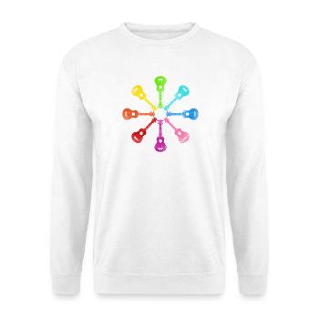 Ukulélé hawaïen ukulélé arc-en-ciel - Sweat-shirt Unisexe - blanc - Devant
