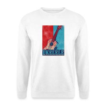 Ukulélé hawaïen ukulélé rétro vintage - Sweat-shirt Unisexe - blanc - Devant