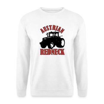 Austrian Redneck – Alpine style with tractor and beer - Unisex Sweatshirt - white - Front