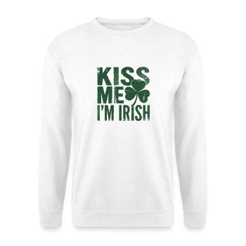 Kiss Me I'm Irish Shamrock  - Unisex Sweatshirt - white - Front