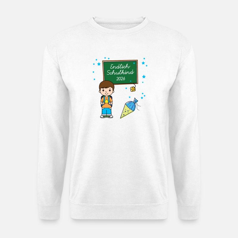 Endlich Schulkind 2026 Einschulung Schule Anfang - Unisex Pullover - Weiß