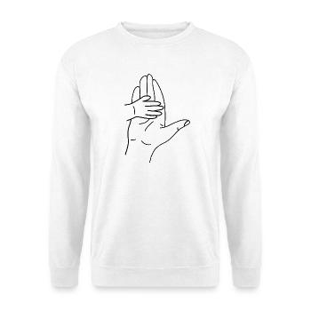 Hugging Hand Silhouette Line Art - Unisex Sweatshirt - white - Front