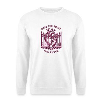 Only the brave may enter - Gothic Zaun mit Herz - Unisex Pullover - Weiß - Vorne