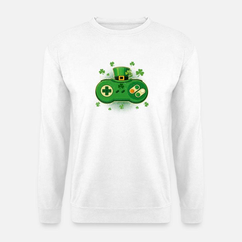 Irish Video Game Controller St Pats - Unisex Sweatshirt - white