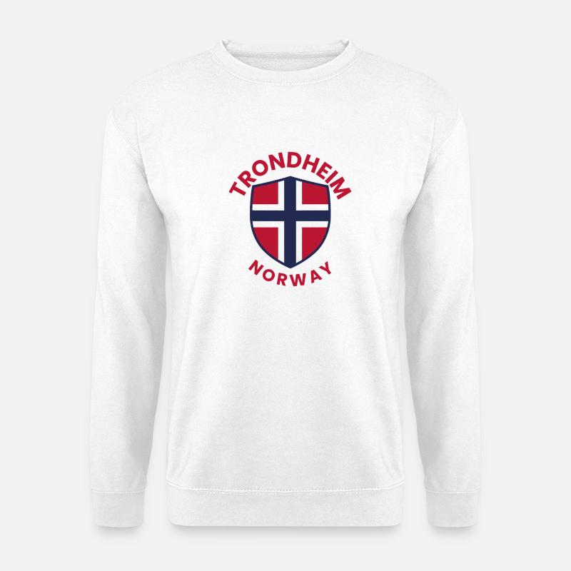 Trondheim-Norwegen-Schild - Unisex Pullover - Weiß