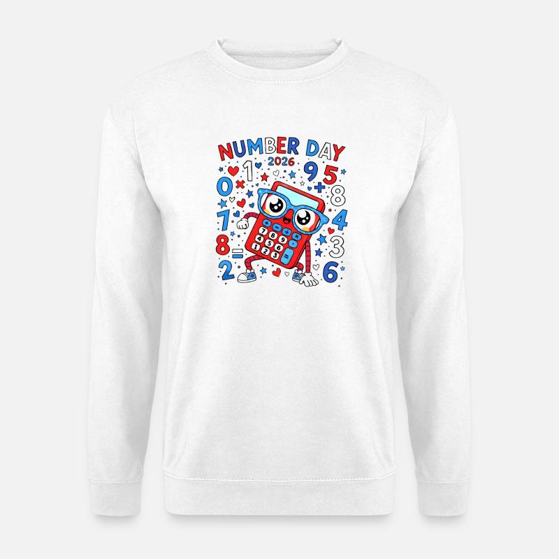Number Day 2026 Calculator Hero - Unisex Pullover - Weiß