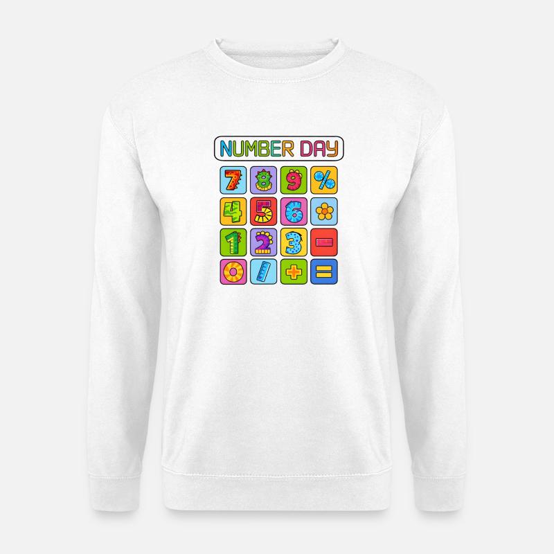 Kaleidoskopisches Zahlengitter - Unisex Pullover - Weiß