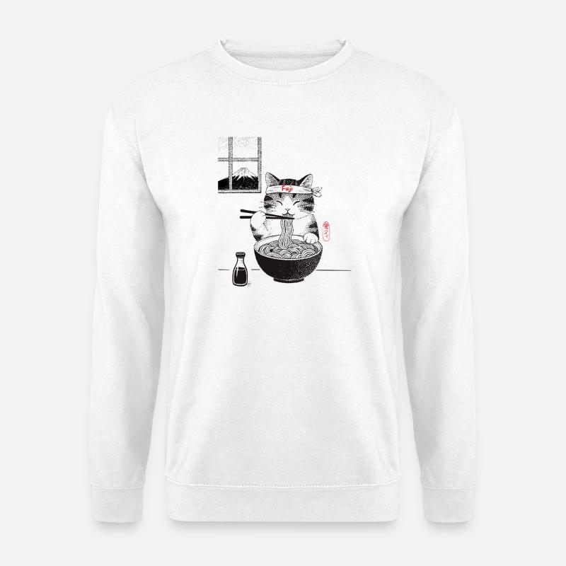 Fuji Ramen Katze - Unisex Pullover - Weiß