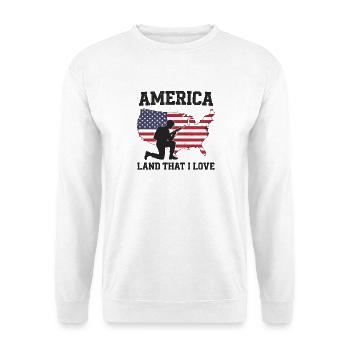 America Land que j’aime soldat patriote - Sweat-shirt Unisexe - blanc - Devant