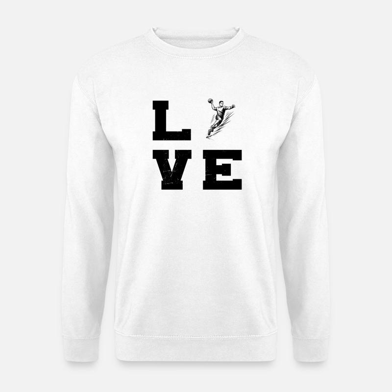 Handball Fans aufgepasst schlichtes Statement für - Unisex Pullover - Weiß