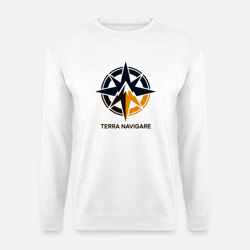 Terra Navigare Star Compass Logo - Unisex Sweatshirt - white