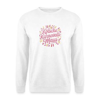 Kölsche Karnevalsmaus Karneval Köln Kölner Maus - Unisex Pullover - Weiß - Vorne - Alina (178cm) & Michal (187cm)