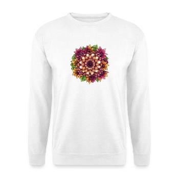 Mandala Tournesol Orange - Sweat-shirt Unisexe - blanc - Devant