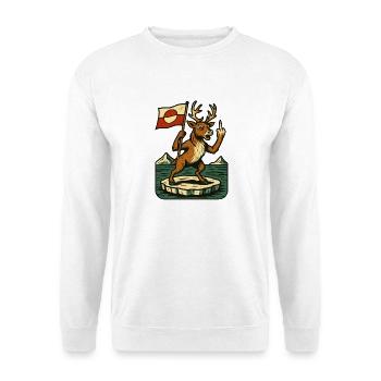 Greenland Shirt Reindeer Caribou - Unisex Pullover - Weiß - Vorne