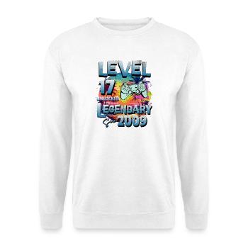Level 17 years Unlocked since 2009 Birthday - Unisex Sweatshirt - white - Front