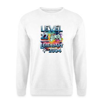 Niveau 22 ans Débloqués depuis 2004 Anniversaire - Sweat-shirt Unisexe - blanc - Devant